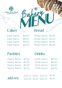 Simple Bakery List Menu Preview