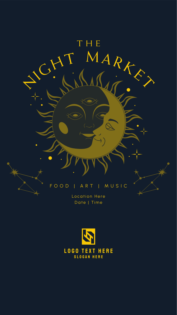 Sun & Moon Market Instagram Story Design Image Preview