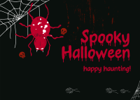 Halloween Spider Greeting Postcard Design