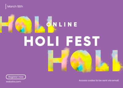 Holi Fest Postcard Image Preview