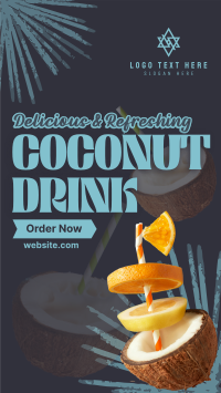 Refreshing Coconut Drink Facebook story Image Preview
