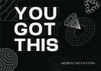 Geometric Monday Motivation Postcard Design