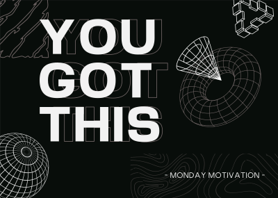 Geometric Monday Motivation Postcard Image Preview