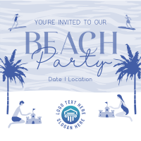 It's a Beachy Party Linkedin Post Design
