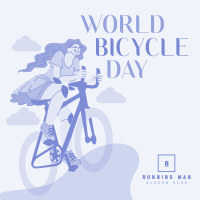 Lets Ride this World Bicycle Day Instagram Post Design