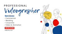 Videographer Lineart Facebook event cover Image Preview