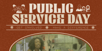 Retro Minimalist Public Service Day Twitter post Image Preview