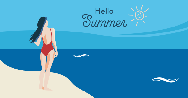 Hello Summer Scenery Facebook Ad Design Image Preview