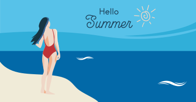 Hello Summer Scenery Facebook ad Image Preview