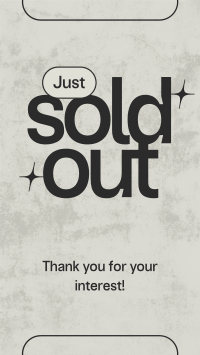 Sold Out Minimalist TikTok Video Design