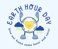 Happy Earth Mascot Facebook Post Design