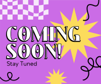 Coming Soon Curly Lines Facebook Post Design