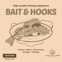 Bait & Hooks Fishing Instagram Post Design