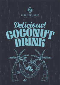 Coconut Drink Mascot Poster Design