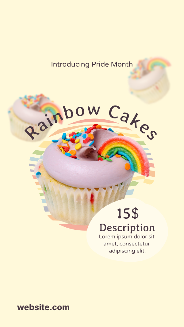 Pride Rainbow Cupcake Instagram Story Design Image Preview