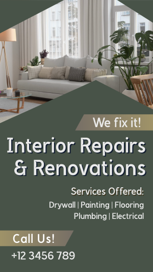 Home Interior Repair Maintenance Facebook story Image Preview