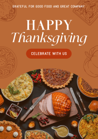 Thanksgiving Greeting Modern Poster Design