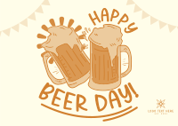 Jolly Beer Day Postcard Image Preview