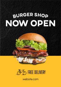 Burger Shop Opening Poster Design