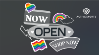 Sticker Now Open Video Design