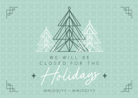 Ornamental Holiday Closing Postcard Design