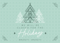 Ornamental Holiday Closing Postcard Image Preview