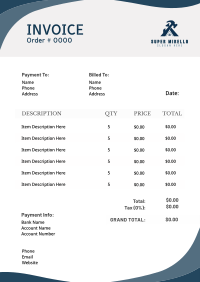 Curvy Midline Waves Invoice Image Preview