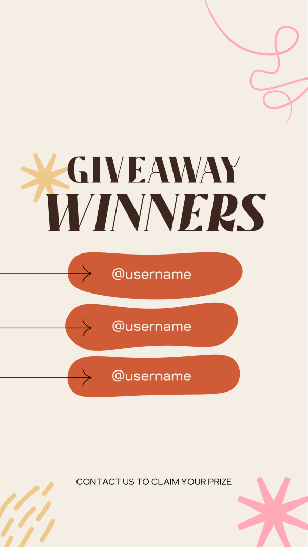 Congratulations Giveaway Winners Instagram Story Design Image Preview