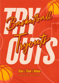 Basketball Game Tryouts Poster Preview