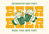 Oktoberfest Night Party Postcard Design