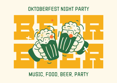 Oktoberfest Night Party Postcard Image Preview