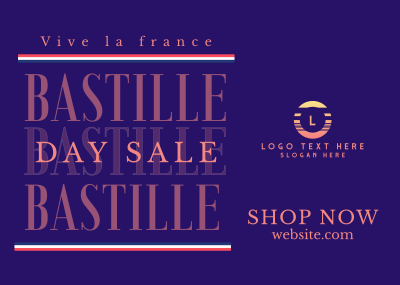 Happy Bastille Day Postcard Image Preview