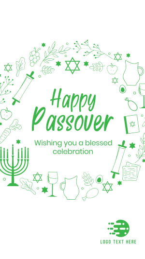 Happy Passover Wreath Instagram story