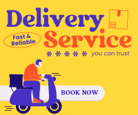 Retro Courier Service Facebook Post Design