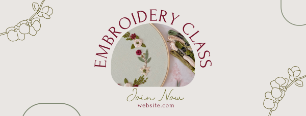 Embroidery Class Facebook Cover Design Image Preview