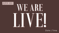 Minimalist Live Announcement Facebook event cover Image Preview