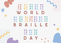 Braille Day Doodle Postcard Image Preview
