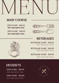 Floral Bloom Diner Menu Preview
