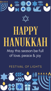Happy Hanukkah Pattern TikTok Video Design
