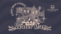 Cartoon Water Day Facebook event cover Image Preview