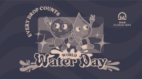Cartoon Water Day Facebook Event Cover Design