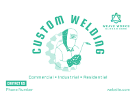 Custom Welding Badge Postcard Image Preview