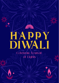 Happy Diwali Greeting Poster Design