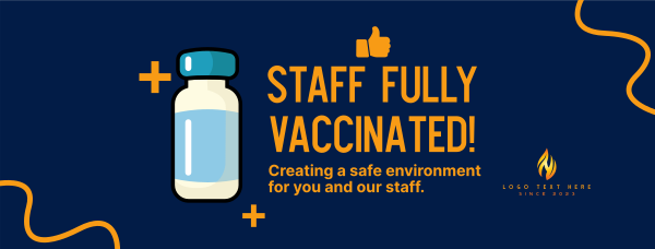 Vaccinated Staff Announcement Facebook Cover Design Image Preview