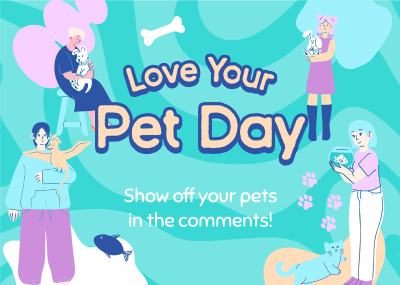 Quirky Pet Love Postcard Image Preview