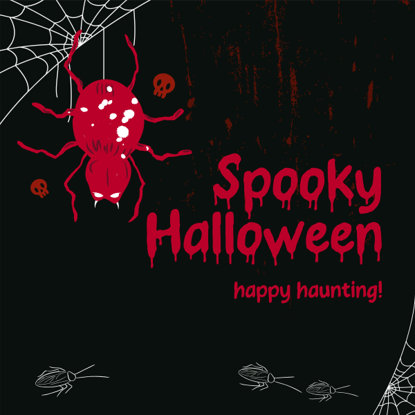 Halloween Spider Greeting Instagram Post Design Image Preview