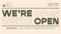 Minimalist Trendy Open Cafe Facebook Event Cover Image Preview