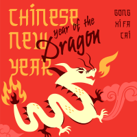 Playful Chinese Dragon Instagram post Image Preview