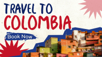Travel to Colombia Paper Cutouts Facebook Event Cover Design
