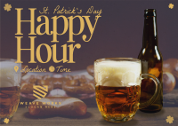 Modern St. Patrick's Day Happy Hour Postcard Image Preview